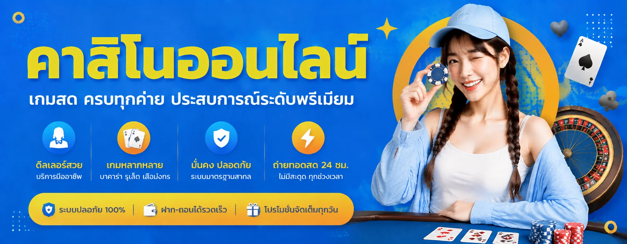 คาสิโนออนไลน์ Thaichok บาคาร่าสด รูเล็ต ไฮโล ครบวงจร